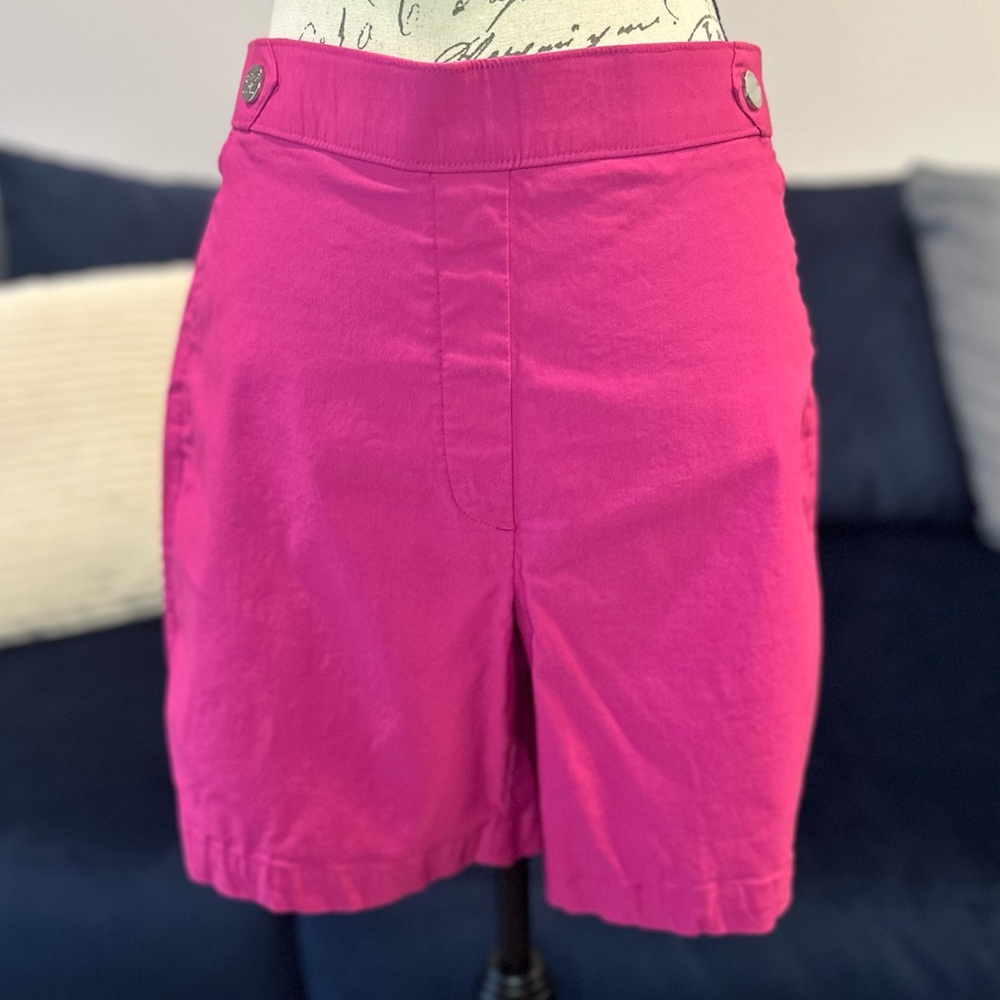 Rafaella Hot Pink High-Waist Casual Shorts